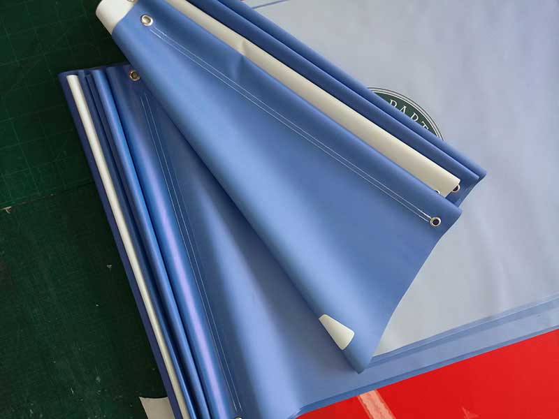 南非批量订单610克双面布喷绘双面路旗制作双面吊旗